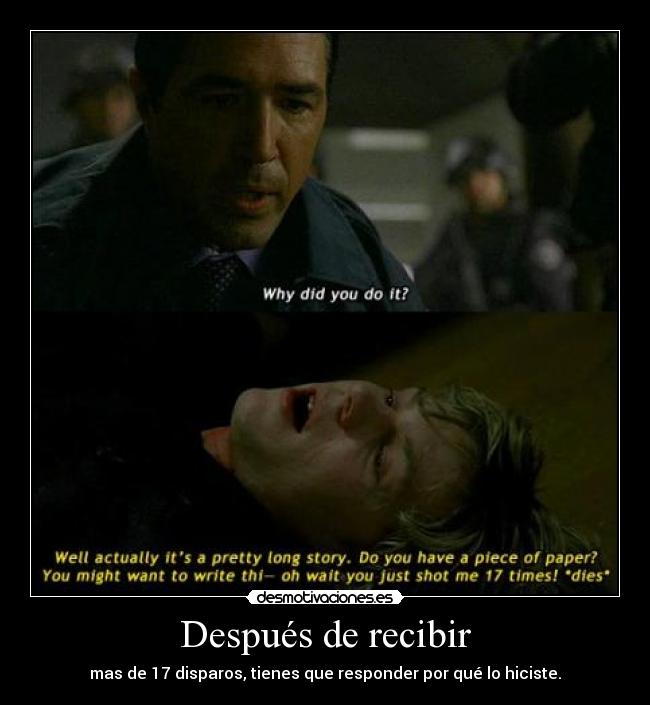 Después de recibir -