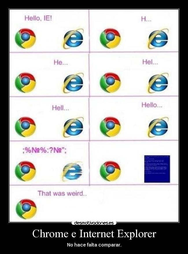 Chrome e Internet Explorer - No hace falta comparar.