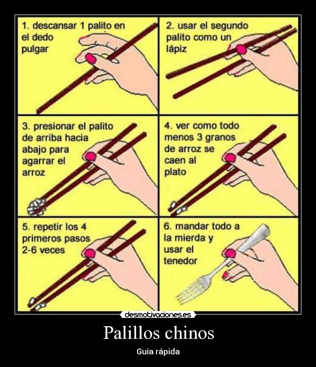 Palillos chinos - Guía rápida