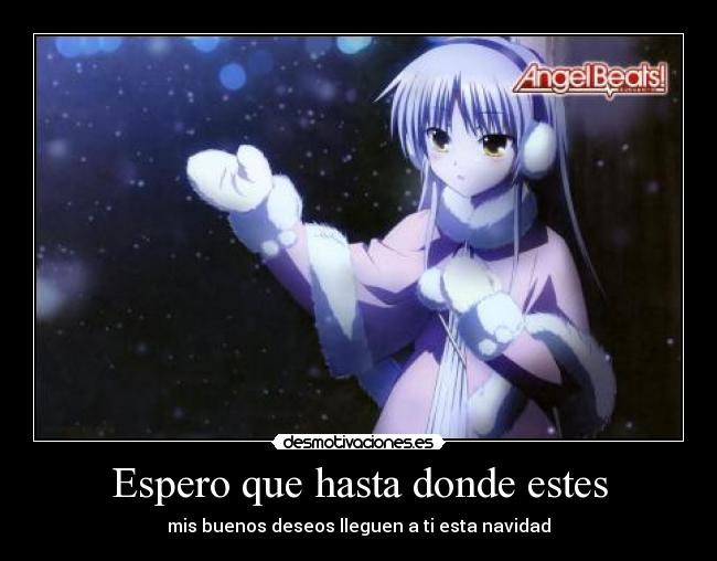 Espero que hasta donde estes - mis buenos deseos lleguen a ti esta navidad