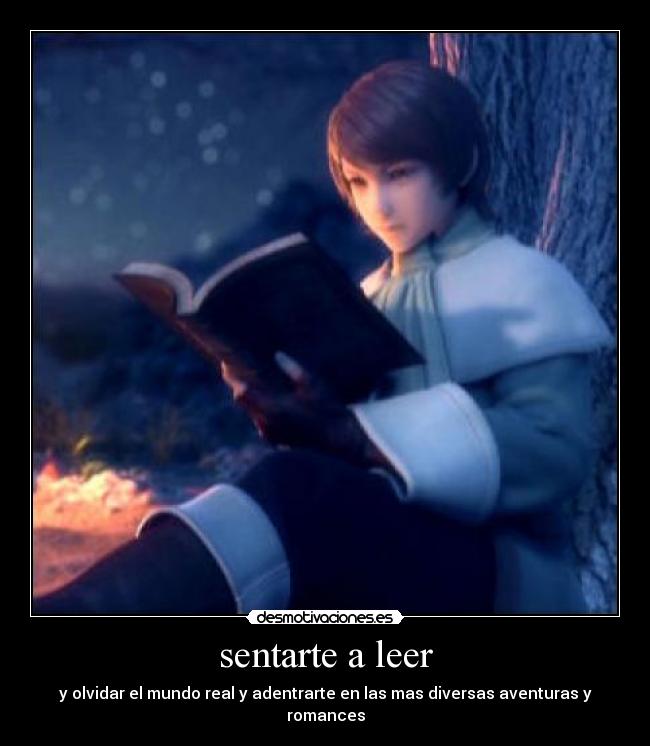 sentarte a leer - y olvidar el mundo real y adentrarte en las mas diversas aventuras y romances