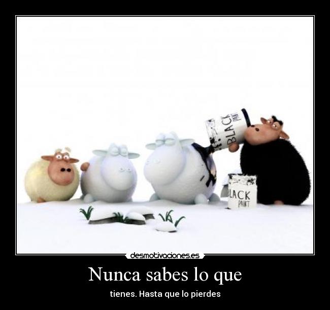 Nunca sabes lo que - tienes. Hasta que lo pierdes