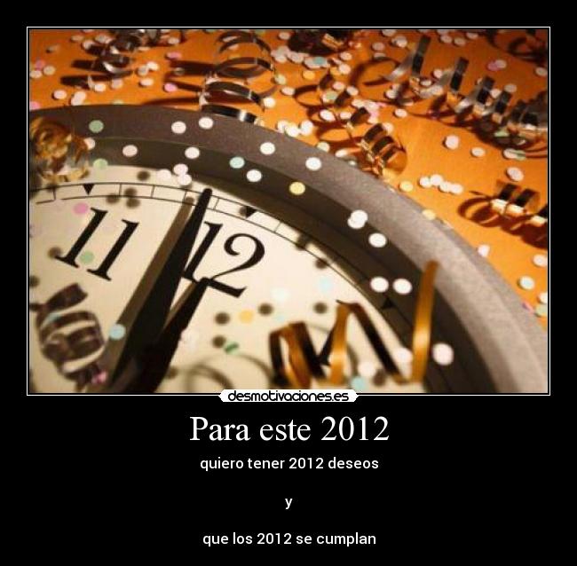Para este 2012 -