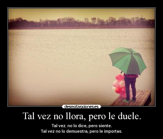Tal vez no llora, pero le duele. -