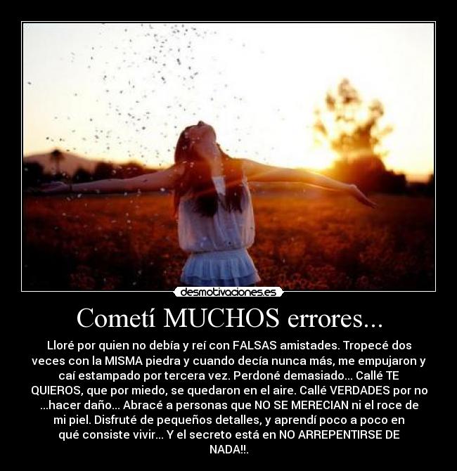 Cometí MUCHOS errores... -