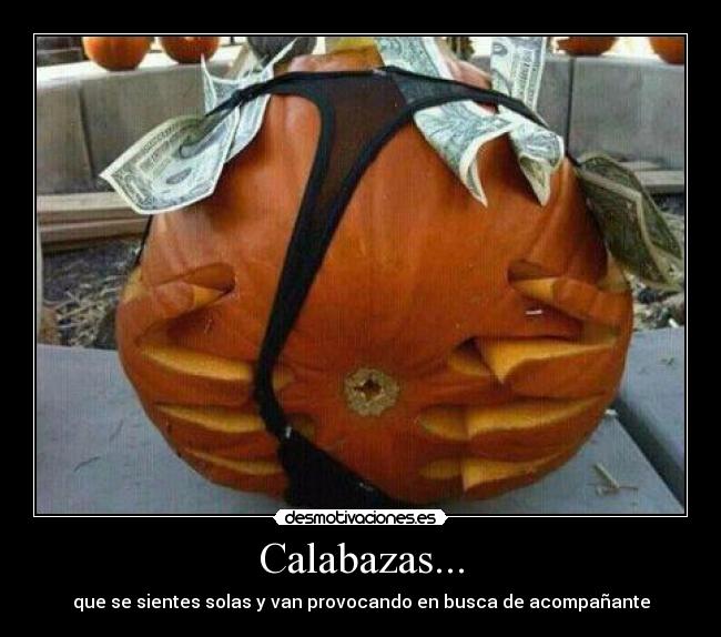 Calabazas... - que se sientes solas y van provocando en busca de acompañante