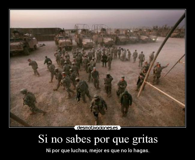 Si no sabes por que gritas -