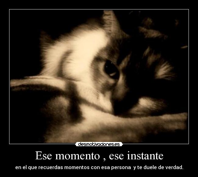 Ese momento , ese instante - en el que recuerdas momentos con esa persona  y te duele de verdad.
