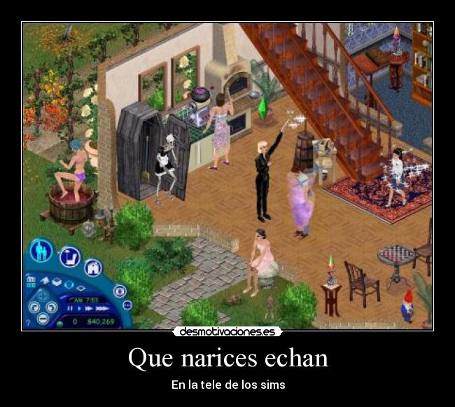 Que narices echan - En la tele de los sims