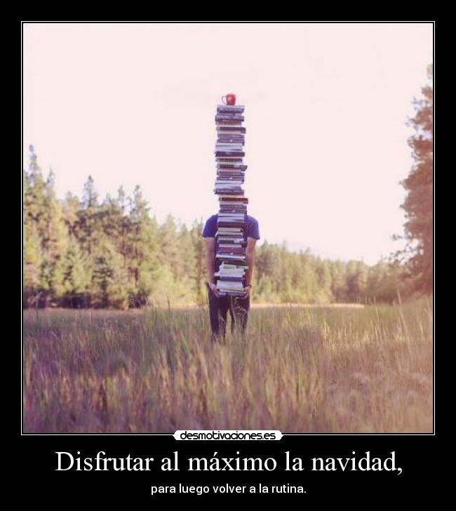 Disfrutar al máximo la navidad, - para luego volver a la rutina.