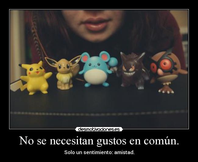 No se necesitan gustos en común. -