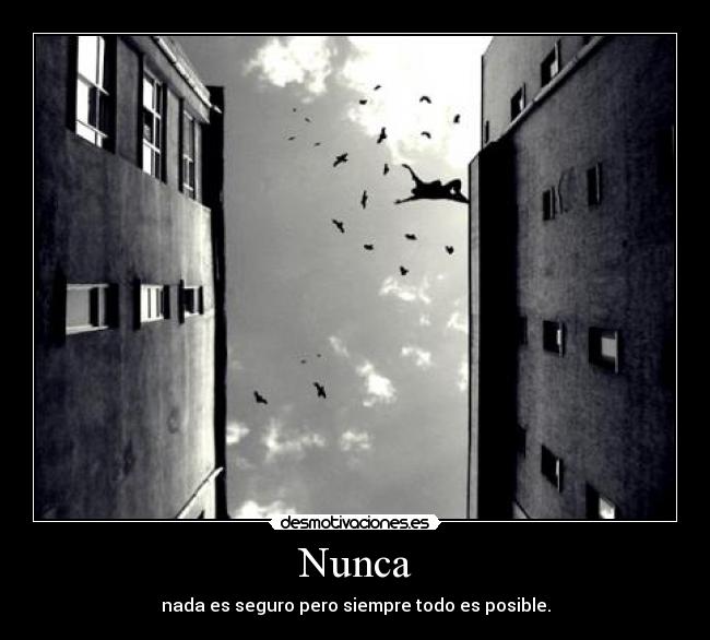Nunca - nada es seguro pero siempre todo es posible.