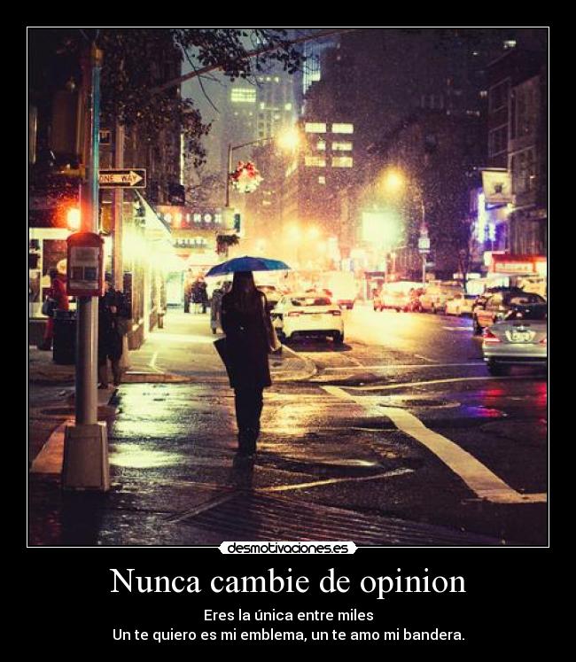 Nunca cambie de opinion -