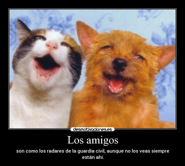 Los amigos - son como los radares de la guardia civil, aunque no los veas siempre están ahí.