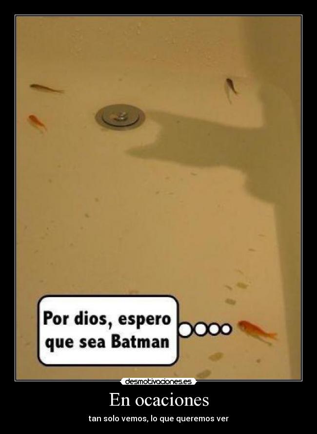 En ocaciones - tan solo vemos, lo que queremos ver