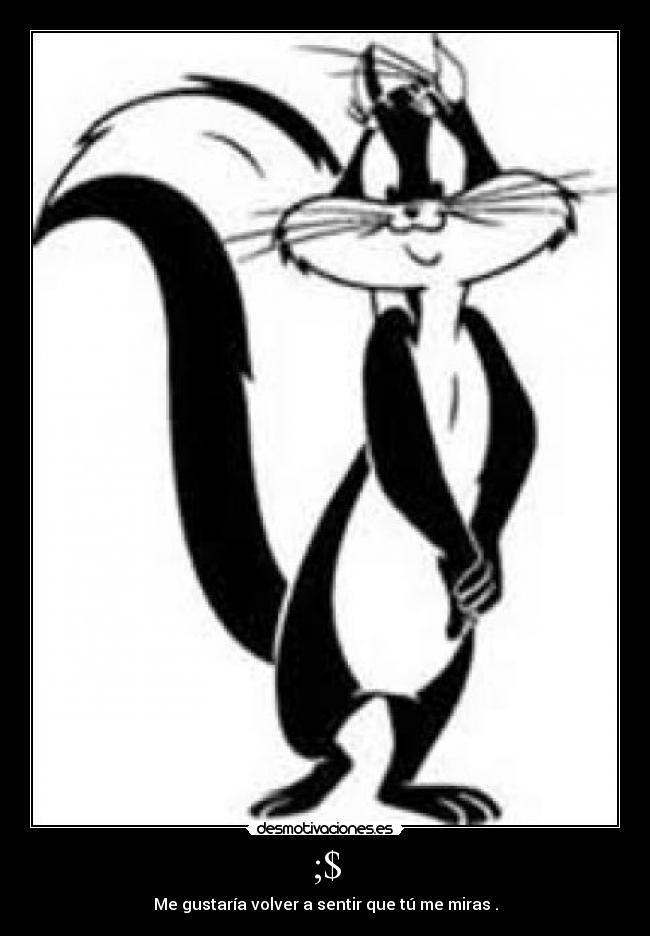 ;$ - Me gustaría volver a sentir que tú me miras .