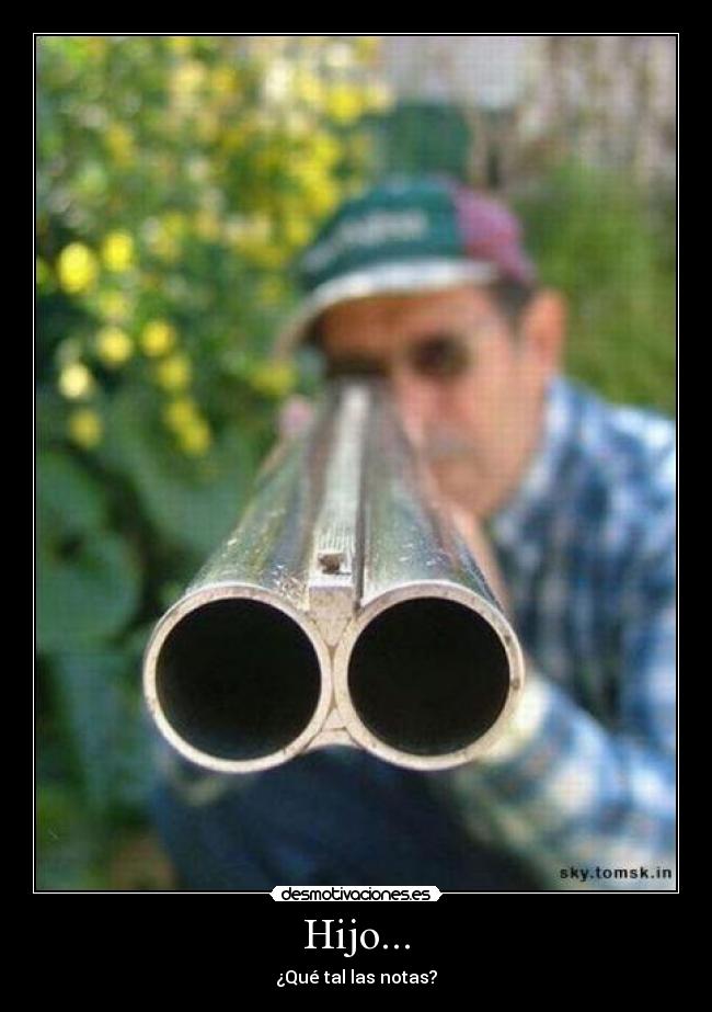 Hijo... - ¿Qué tal las notas?