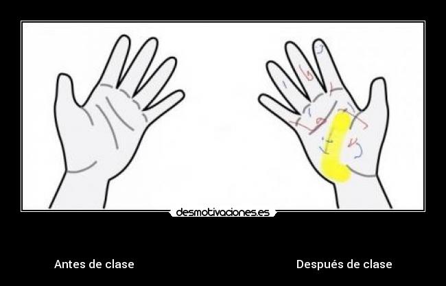   - Antes de clase                                                           Después de clase