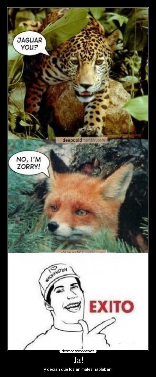Ja! - y decían que los animales hablaban!