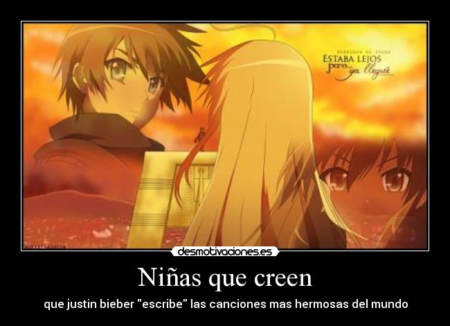 Niñas que creen - que justin bieber escribe las canciones mas hermosas del mundo