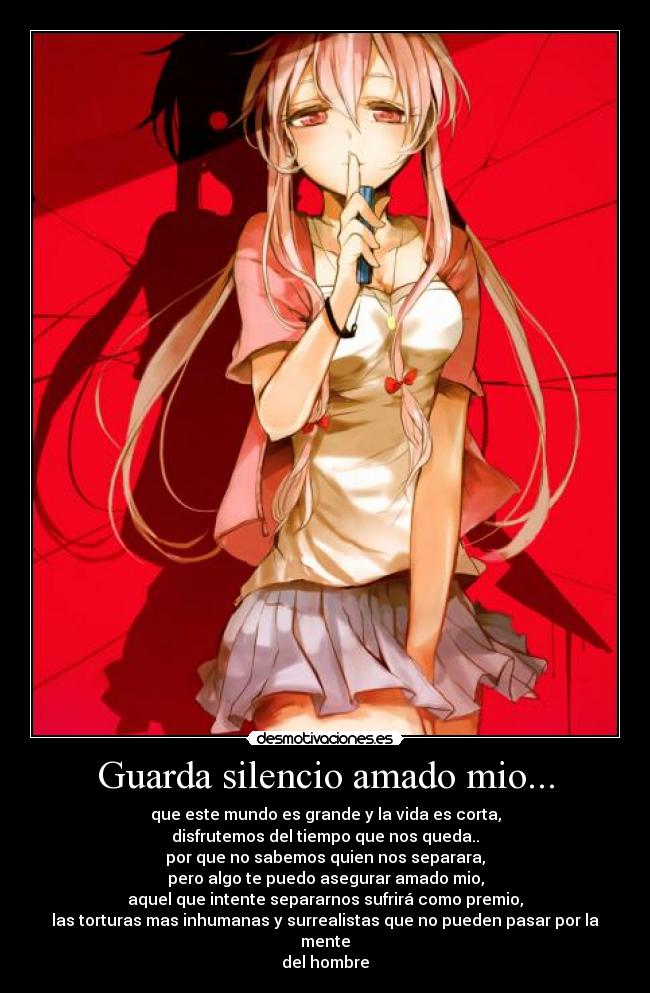 carteles silencio mirai nikki lobitozxc yuno desmotivaciones