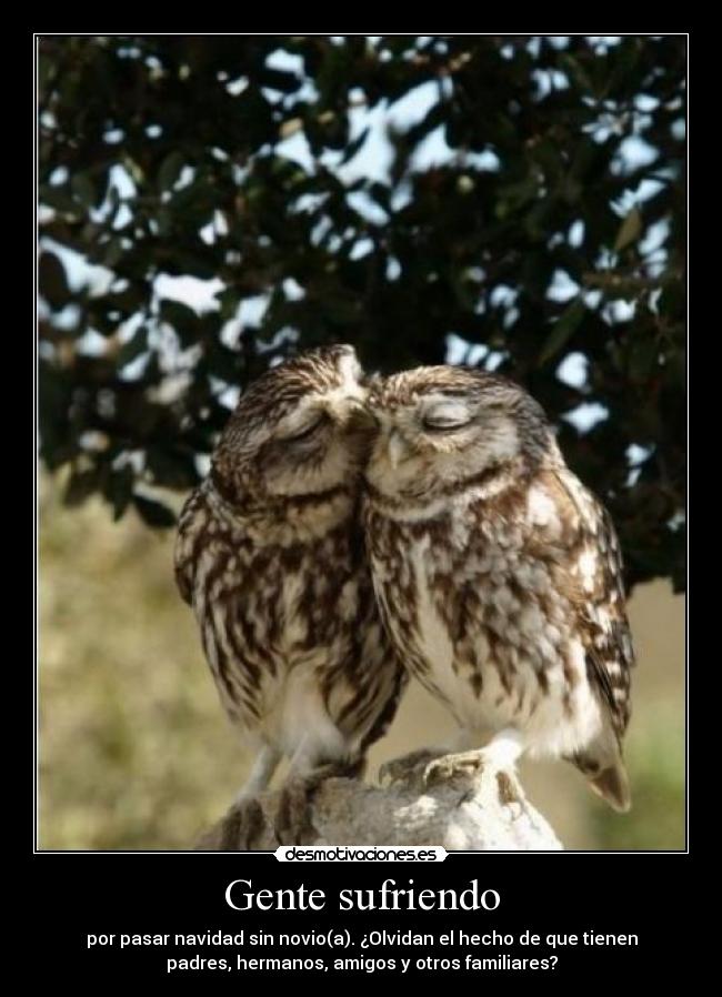 Gente sufriendo - por pasar navidad sin novio(a). ¿Olvidan el hecho de que tienen
padres, hermanos, amigos y otros familiares?