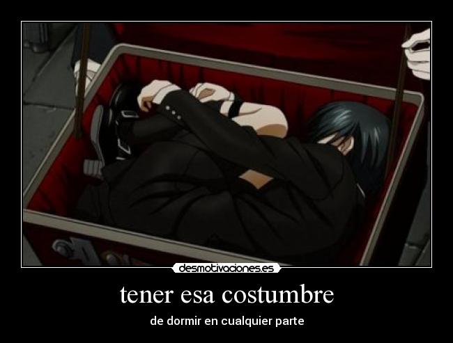 carteles anime sebastian ciel kuroshitsuji dormir mania desmotivaciones