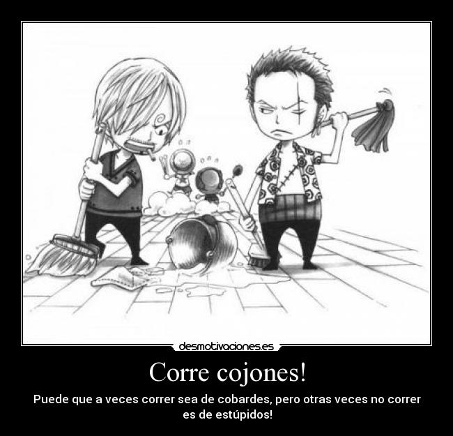 carteles one piece luffy chopper sanji zoro correr desmotivaciones