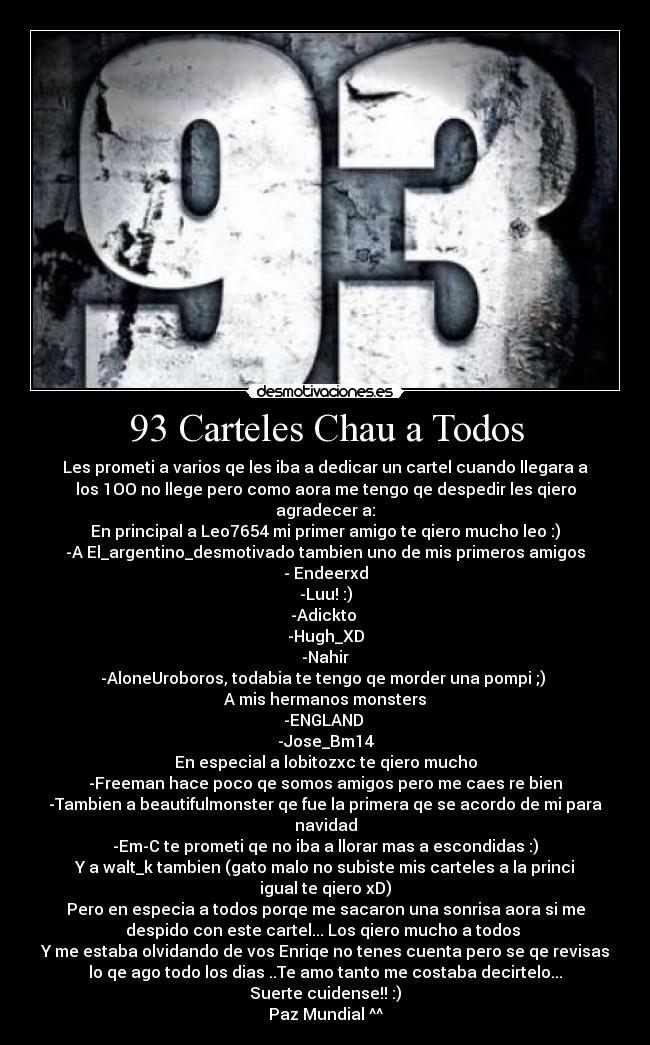 93 Carteles Chau a Todos - 