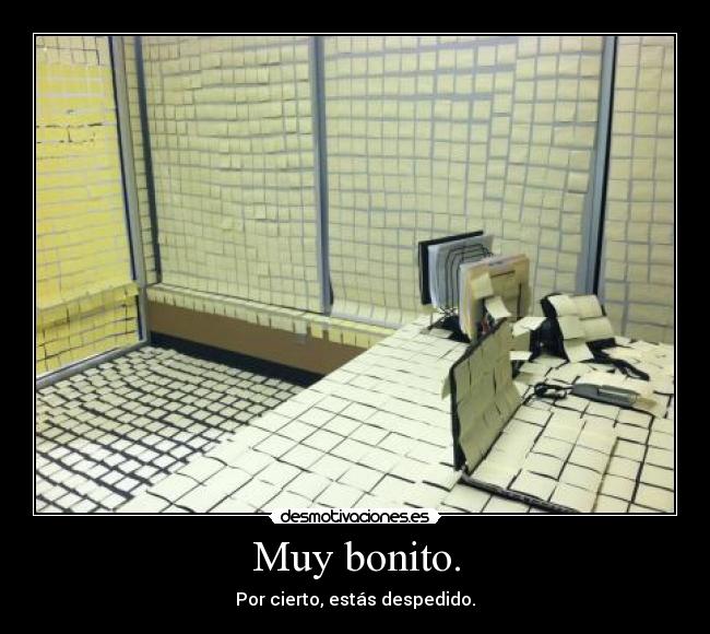 carteles oficinista cabron cubrio posits oficina del boss intruders diego party desmotivaciones