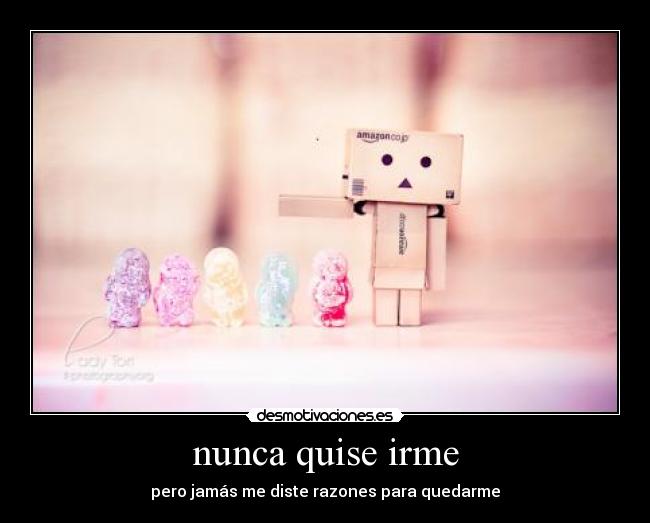 nunca quise irme - pero jamás me diste razones para quedarme