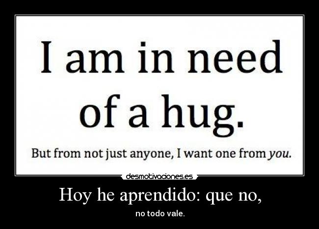 Hoy he aprendido: que no, - 