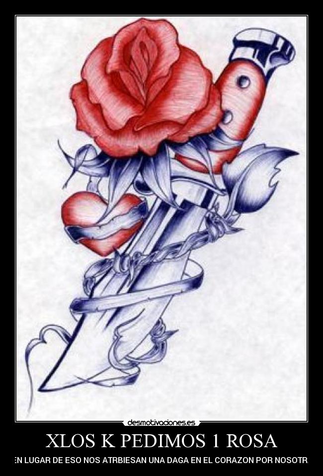XLOS K PEDIMOS 1 ROSA - Y EN LUGAR DE ESO NOS ATRBIESAN UNA DAGA EN EL CORAZON POR NOSOTRAS