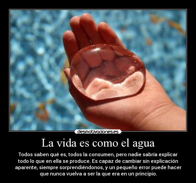 La vida es como el agua -