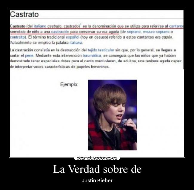 La Verdad sobre de - Justin Bieber