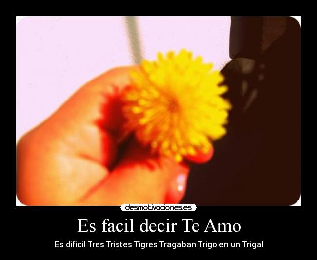 Es facil decir Te Amo - Es dificil Tres Tristes Tigres Tragaban Trigo en un Trigal