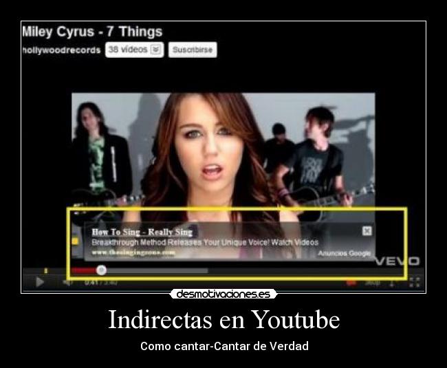 Indirectas en Youtube -