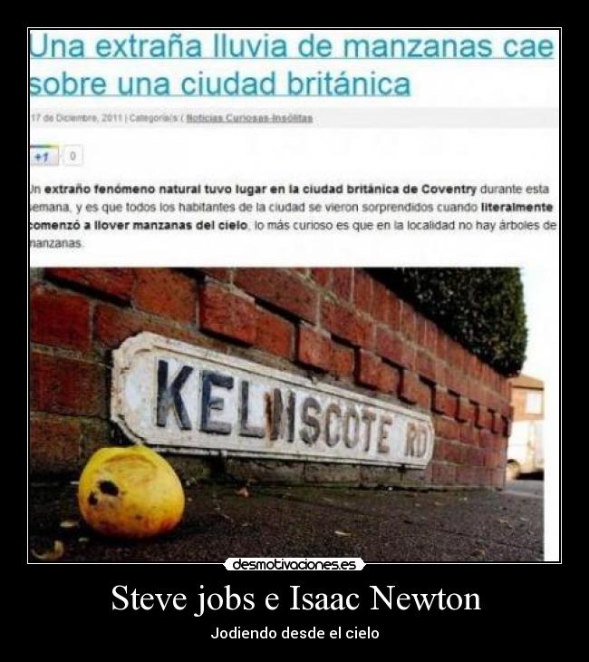 Steve jobs e Isaac Newton - Jodiendo desde el cielo