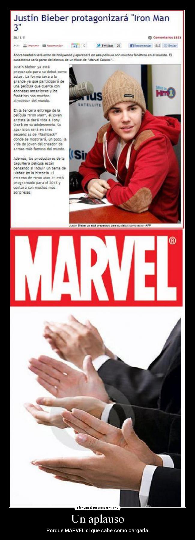 Un aplauso - Porque MARVEL si que sabe como cargarla.