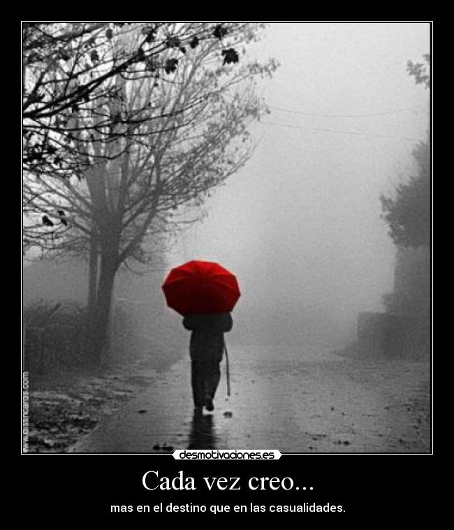 Cada vez creo... - mas en el destino que en las casualidades.