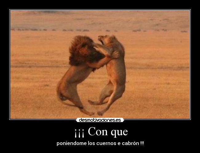 ¡¡¡ Con que - poniendome los cuernos e cabrón !!!