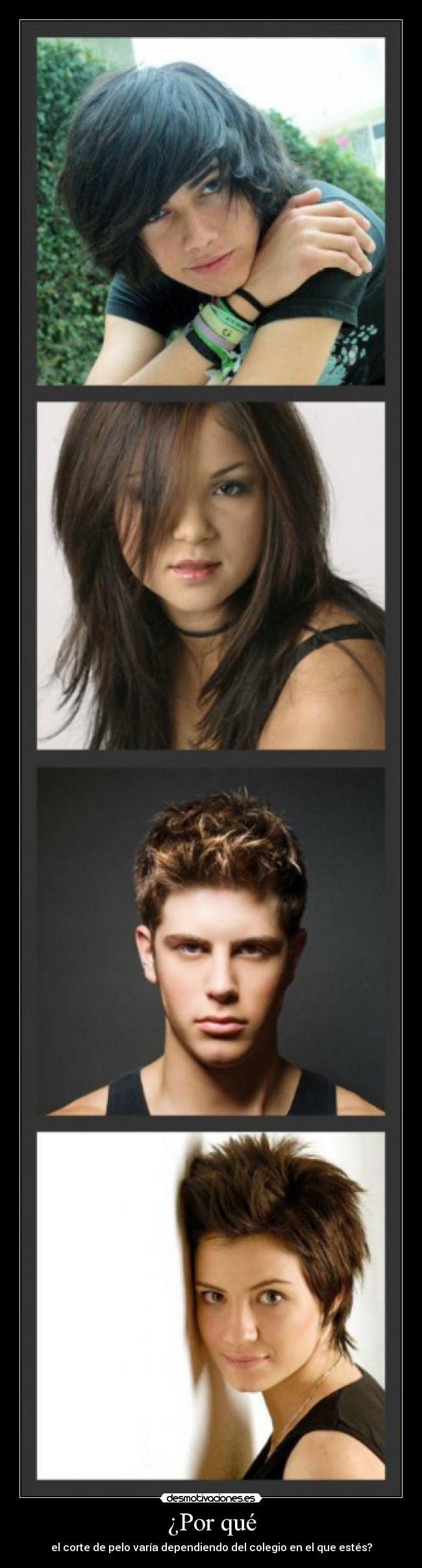 ¿Por qué - el corte de pelo varía dependiendo del colegio en el que estés?