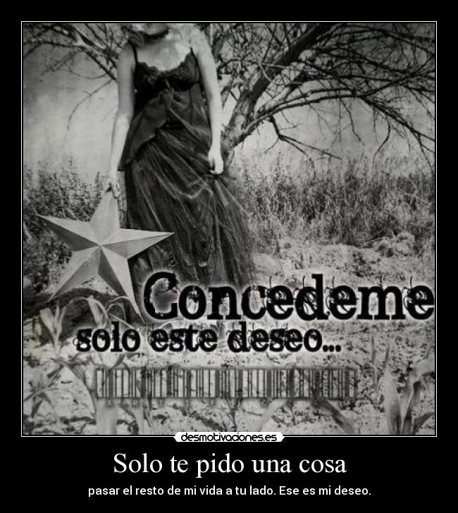 Solo te pido una cosa - pasar el resto de mi vida a tu lado. Ese es mi deseo.