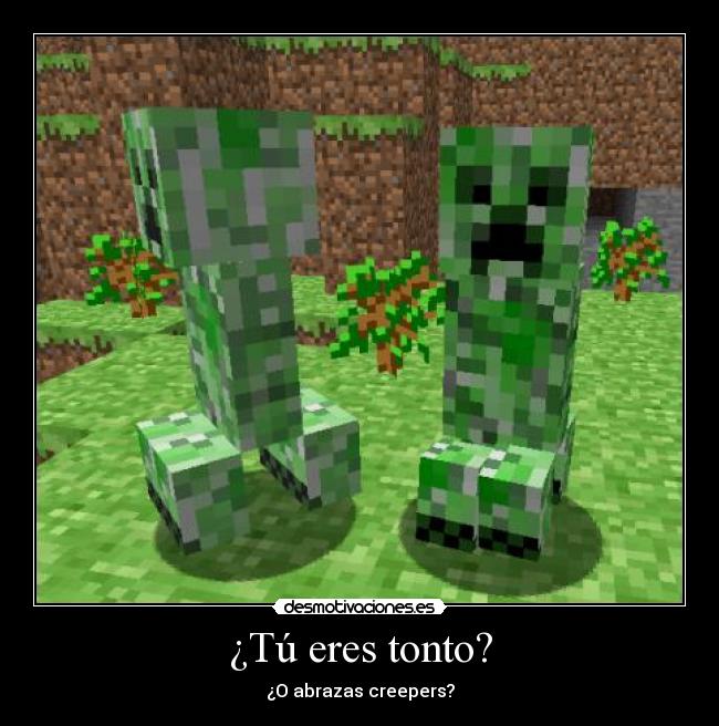 carteles tonto gracia esta que los creepers explotan cuando tocan juegas minecraft pillas desmotivaciones