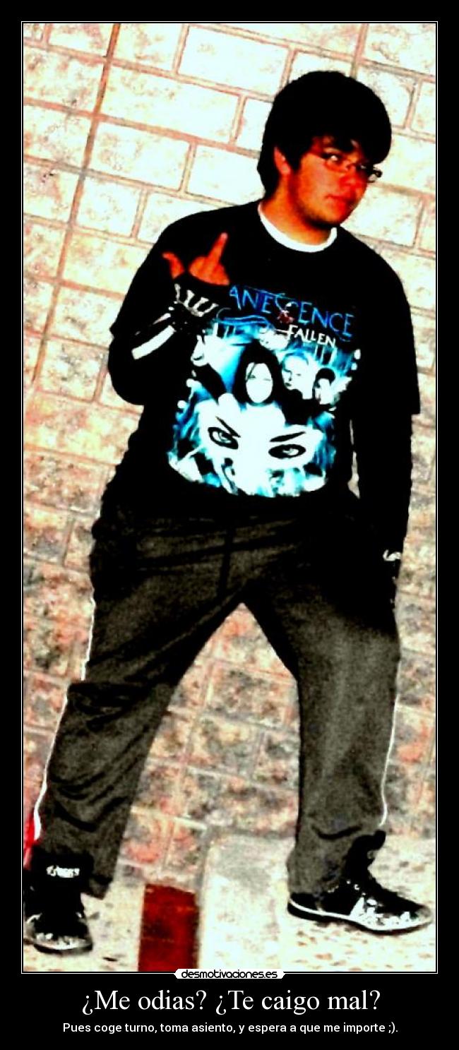 ¿Me odias? ¿Te caigo mal? -