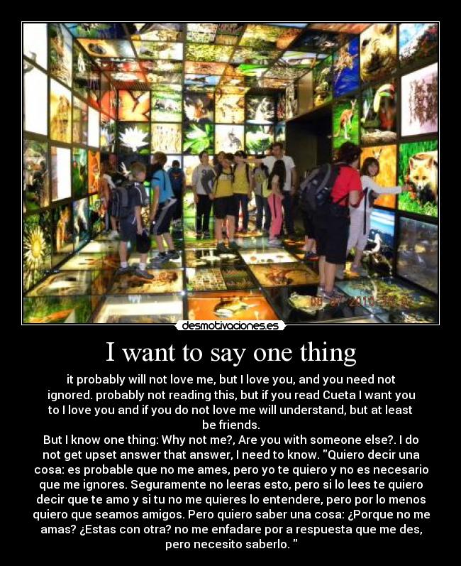 I want to say one thing - 