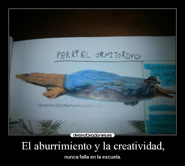 El aburrimiento y la creatividad, - nunca falla en la escuela.