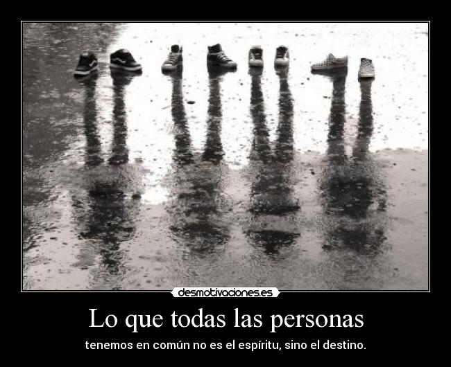 Lo que todas las personas - tenemos en común no es el espíritu, sino el destino.