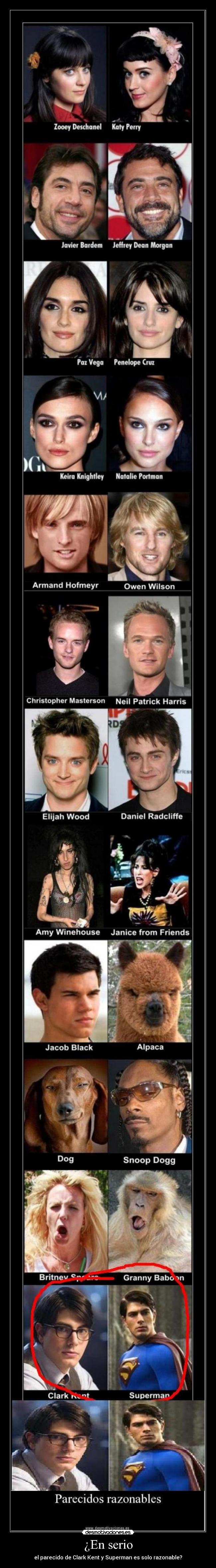 ¿En serio - el parecido de Clark Kent y Superman es solo razonable?