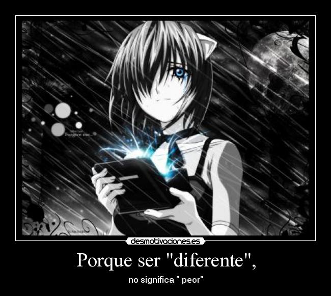 carteles anime elfen lied lucy nyuu porque ser diferente desmotivaciones